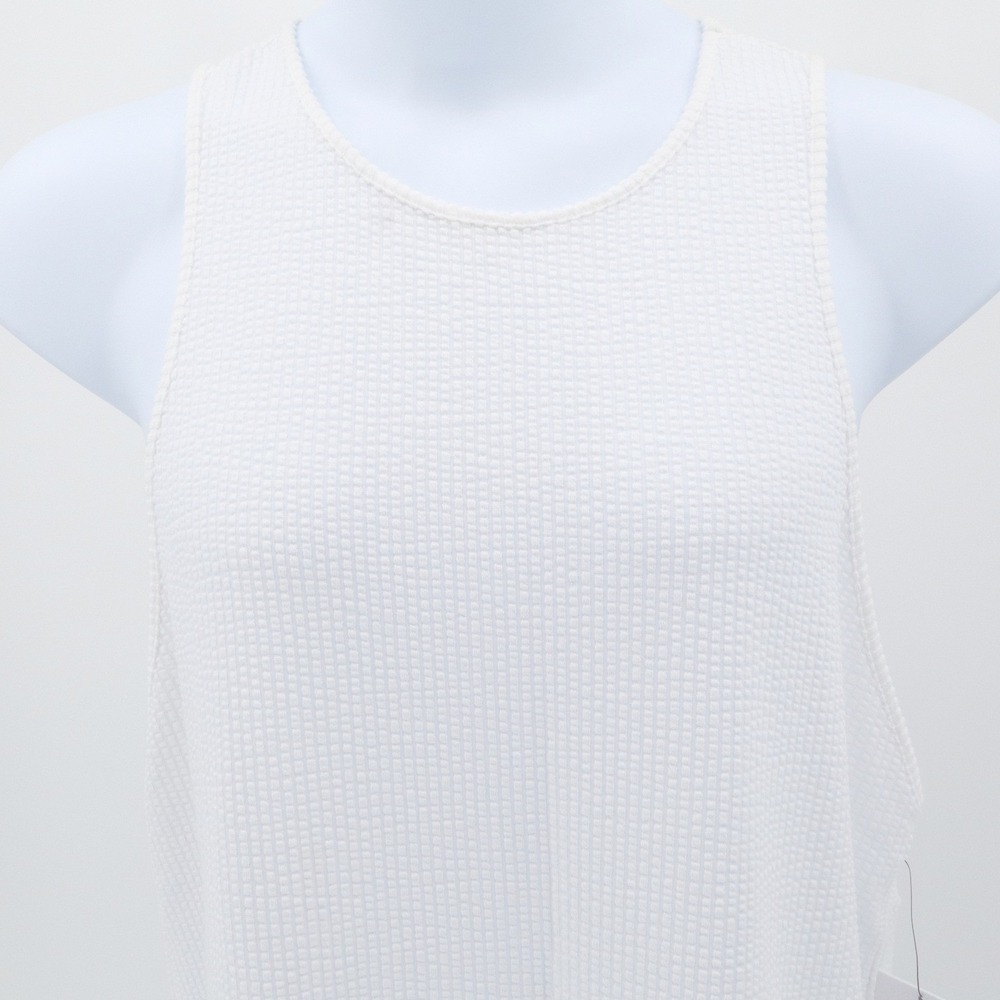 NWT Lunya Organic Cotton Seersucker Midi Dress White Minimalist Tank Size M - Picture 3 of 10